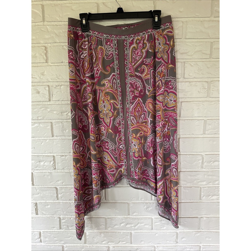 International Concepts Petite Large Vibrant Bohemian Summer Handkerchief Skirt